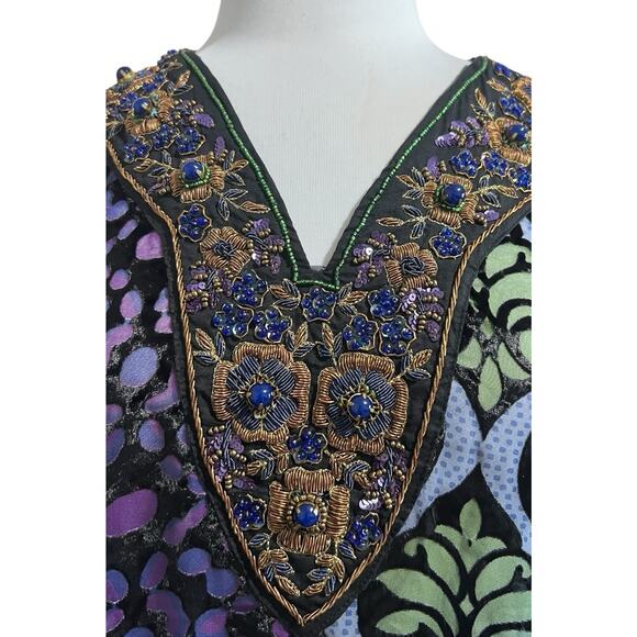 Soft Surroundings Women's S Purple Black Burnout Whimsigoth Celestial Tunic Top - Picture 2 of 6